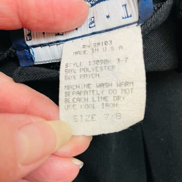 Vintage Best American Midi Skirt Juniors 7/8 Black Button Goth Witchy Whimsigoth - Picture 4 of 8